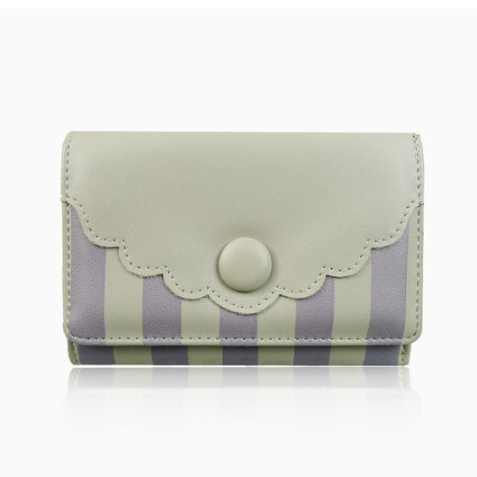 Striped Scallop Purse -  Light Grey image 1