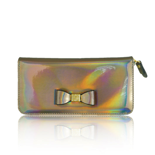 Metallic Coloured Purse Long - Grey image 1