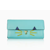 Kitty Face Purse Long - Light Blue image 1