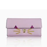 Kitty Face Purse Long - Lilac image 1