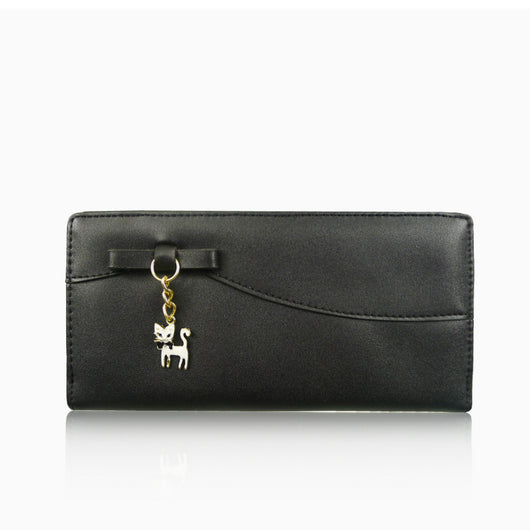 Kitty Charm Purse Long - Black image 1