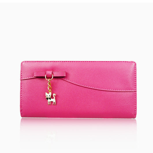 Kitty Charm Purse Long - Fuschia image 1
