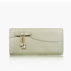 Kitty Charm Purse Long - Light Grey image 1