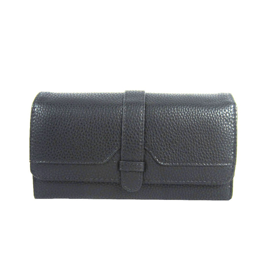 Textured Faux Leather Ladies Wallet - Black image 1