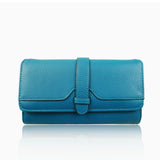 Textured Faux Leather Ladies Wallet - Aqua image 1