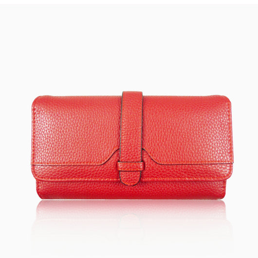 Textured Faux Leather Ladies Wallet - Red image 1