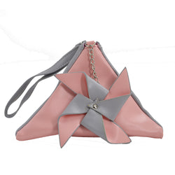 Pyramid Coin Purse - Light Grey&Light Pink image 1