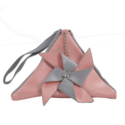 Pyramid Coin Purse - Light Grey&Light Pink image 1
