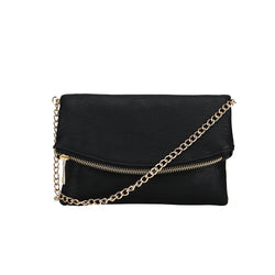 Zip Rounded Evening Bag - Black image 1