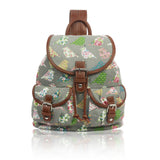 Birds and Flowers Print Retro Style Rucksack - Grey image 1