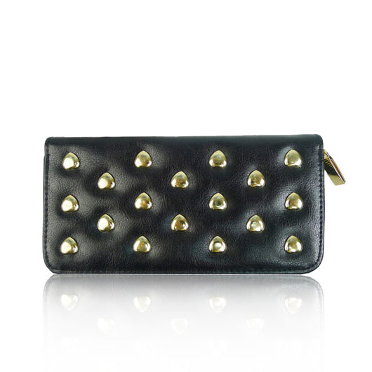 Heart Studded Wallet - Black image 1