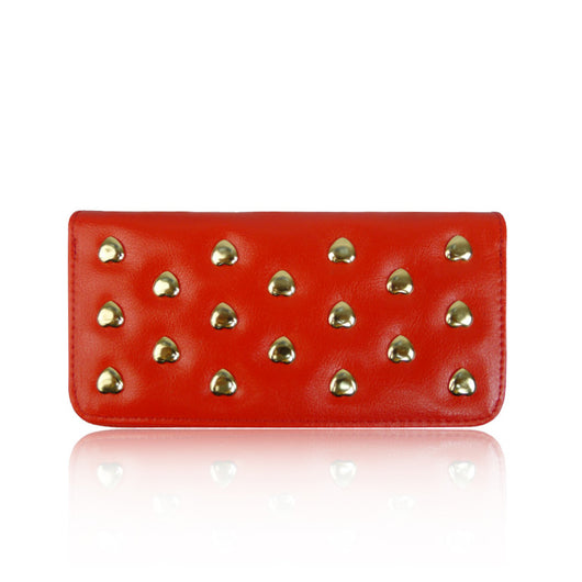 Heart Studded Wallet - Red image 1