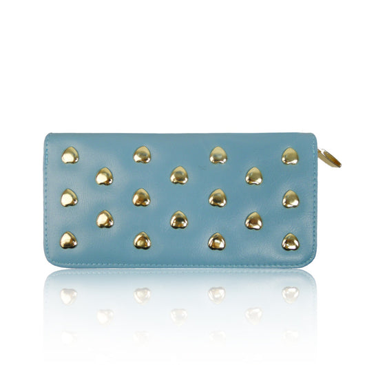 Heart Studded Wallet - Blue image 1