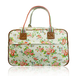 Vintage Flowers Overnight Bag - White image 1