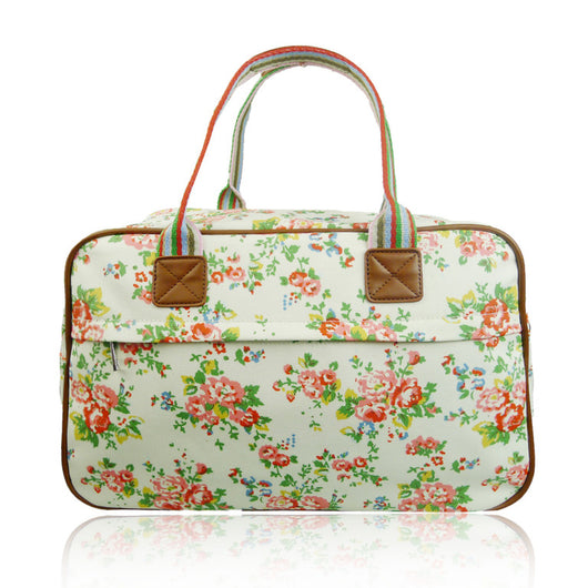Vintage Flowers Overnight Bag - White image 1