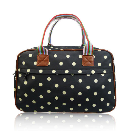 Polka Dot Overnight Bag - Black image 1