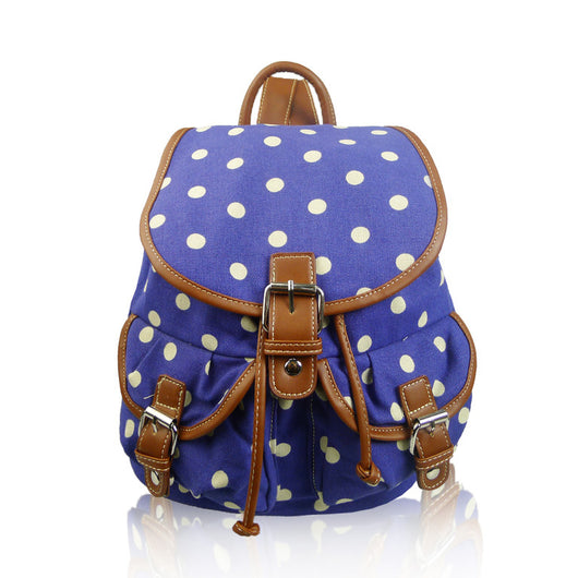 Polka Dot Retro Rucksack - Dark Purple image 1