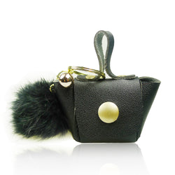 Pom Pom Coin Purse - Black image 1