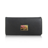 Square Turn Clasp Long Purse - Black image 1