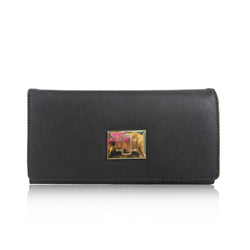 Square Turn Clasp Long Purse - Black image 1