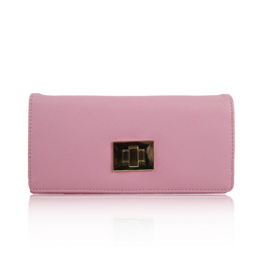 Square Turn Clasp Long Purse - Pink image 1