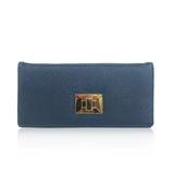 Square Turn Clasp Long Purse - Blue image 1