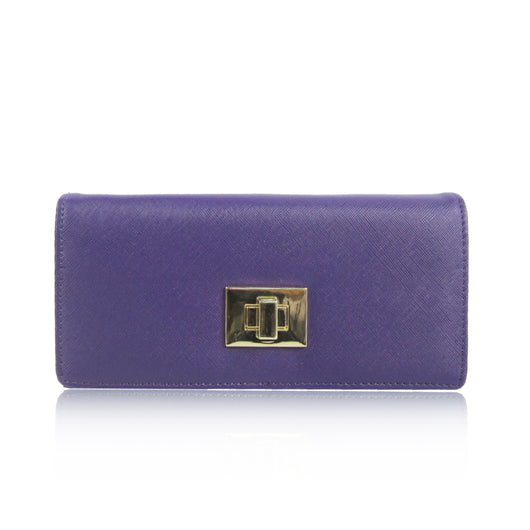 Square Turn Clasp Long Purse - Purple image 1