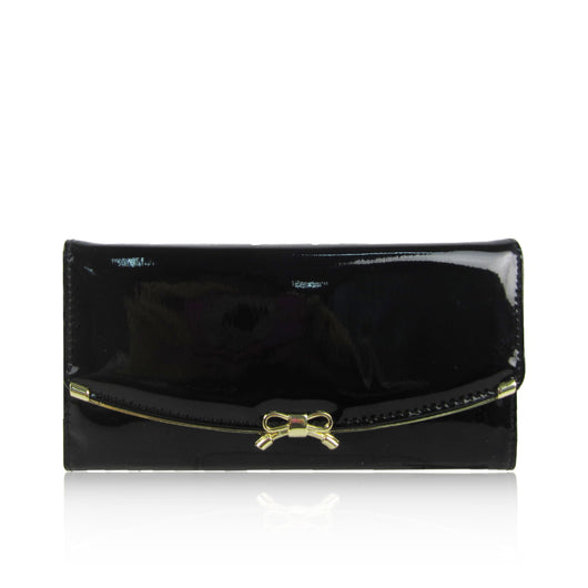 Patent Bow Purse - Black image 1