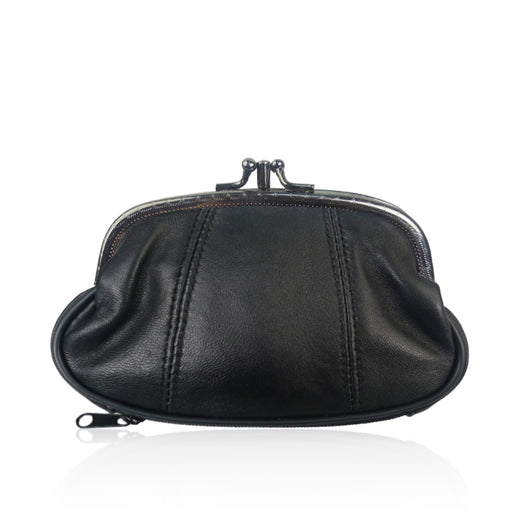 Soft Leather Coin Purse Big - Black image 1
