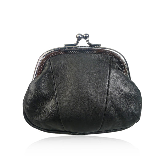 Soft Leather Coin Purse Small - Black image 1