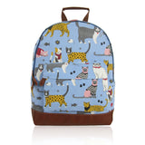 Mixed Cat Print Rucksack - Light Blue image 1