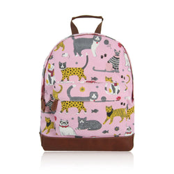 Mixed Cat Print Rucksack - Pink image 1