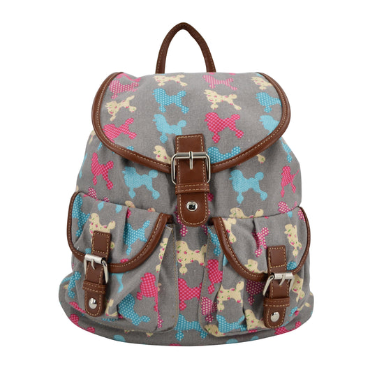 Poodle Retro Rucksack - Grey image 1