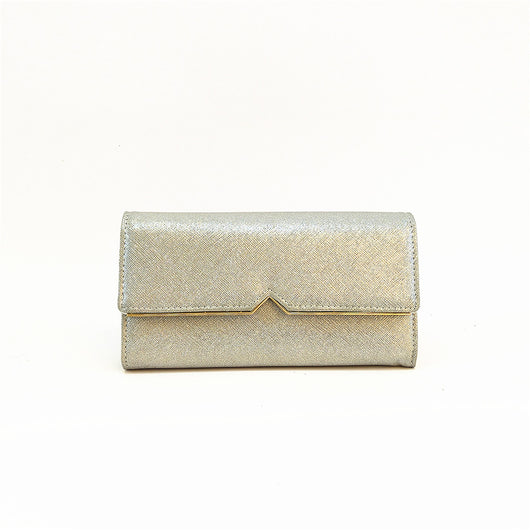 Marguerite Metal V Trim Purse - Silver image 1