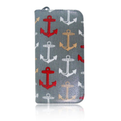 Anchor Print Long Purse - Grey image 1
