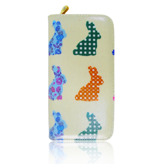 Rabbit Print Long Purse - Beige image 1