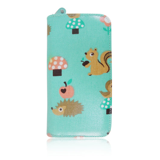 Critters Print Long Purse - Turquoise image 1