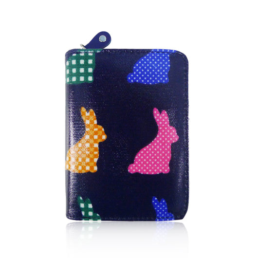 Rabbit Print Small Purse - Dark Blue image 1