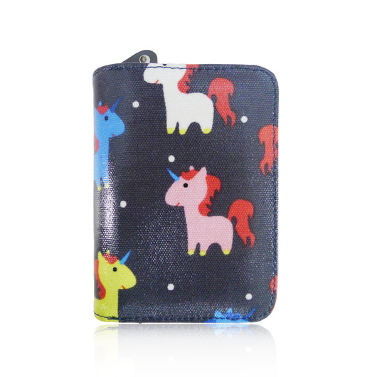 Unicorn Print Small Purse - Grey image 1