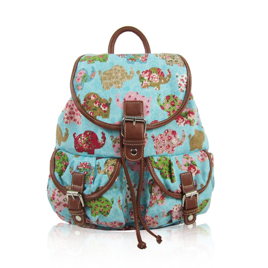 Elephant Retro Rucksack - Turquoise image 1