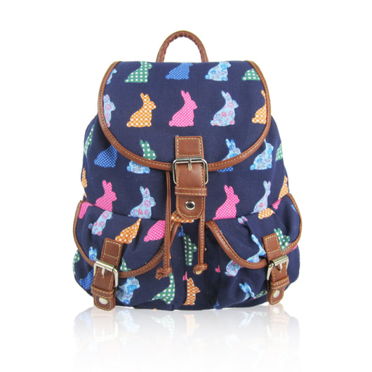 Rabbit Retro Rucksack - Dark Blue image 1