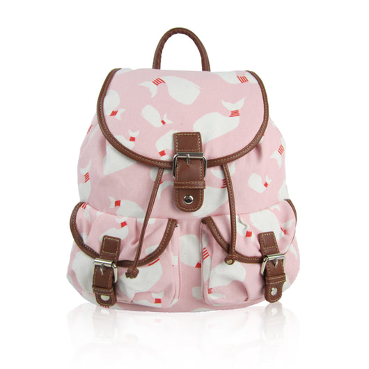 Whale Retro Rucksack - Pink image 1