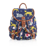 Mixed Cat Retro Rucksack - Dark Blue image 1