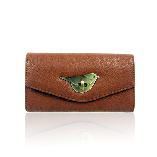 Bird Clasp Purse - Brown image 1