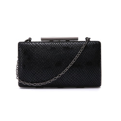 Reptile Solid Clutch Bag - Black image 1