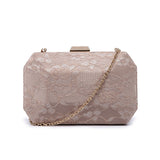 Lace Hexagon Clutch Bag - Beige image 1
