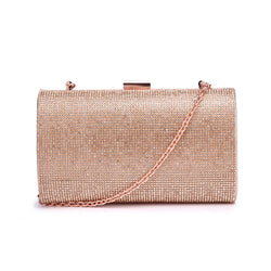 Diamante Clutch Bag  - Rose Gold image 1