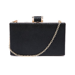 Mottled Rectangle Clutch Bag - Black image 1