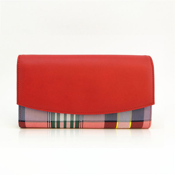Camila Tartan Contrast Purse - Red image 1