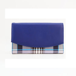 Camila Tartan Contrast Purse - DkBlue image 1